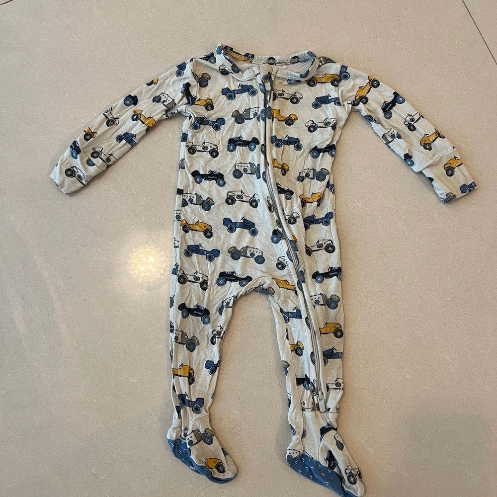 POSH PEANUT Car Print Footie Pajamas